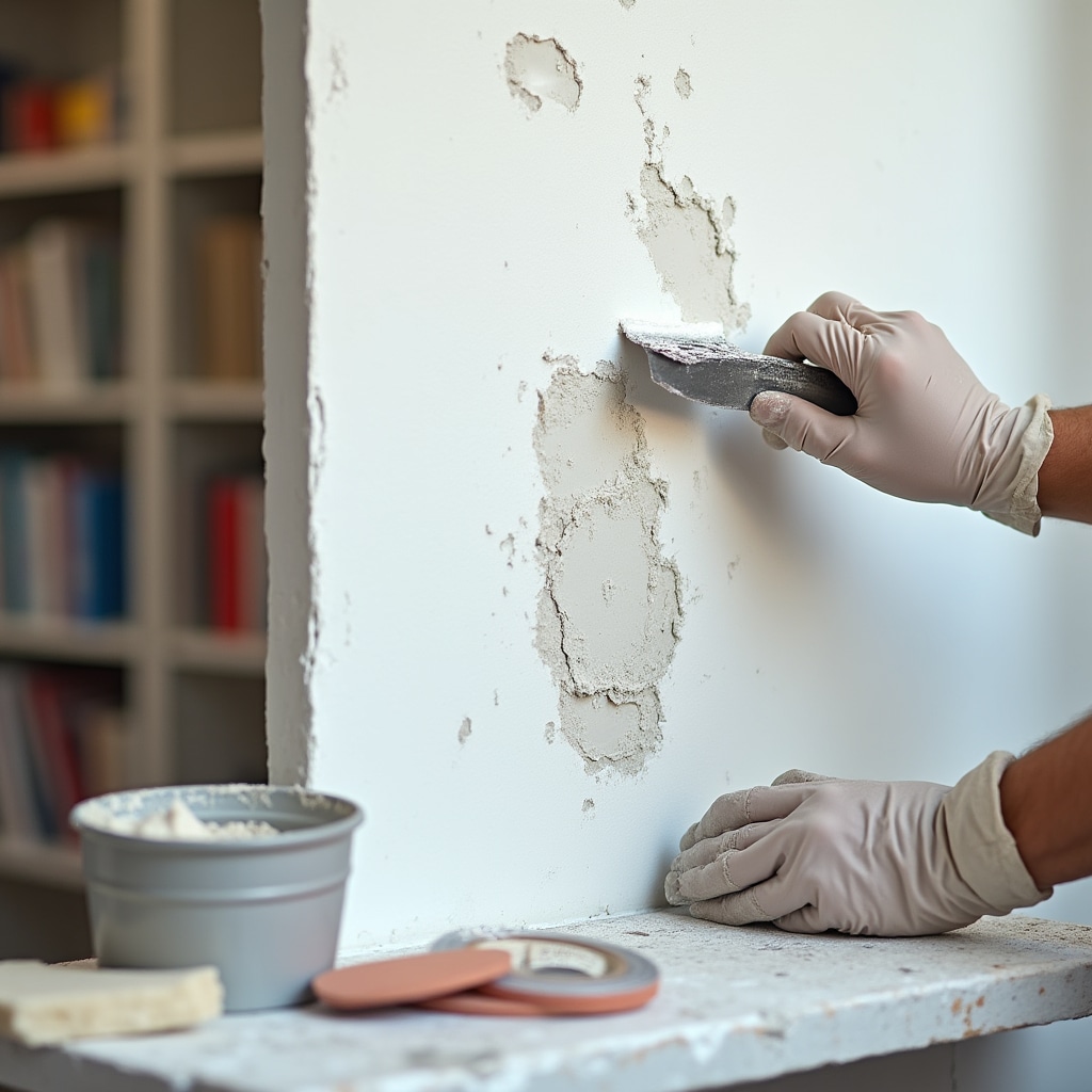 Drywall repair and patching before painting