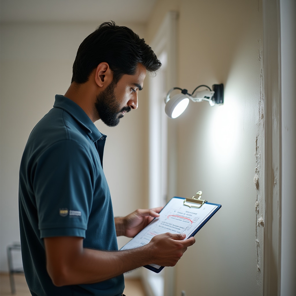 Detailed inspection of painted surfaces with checklist